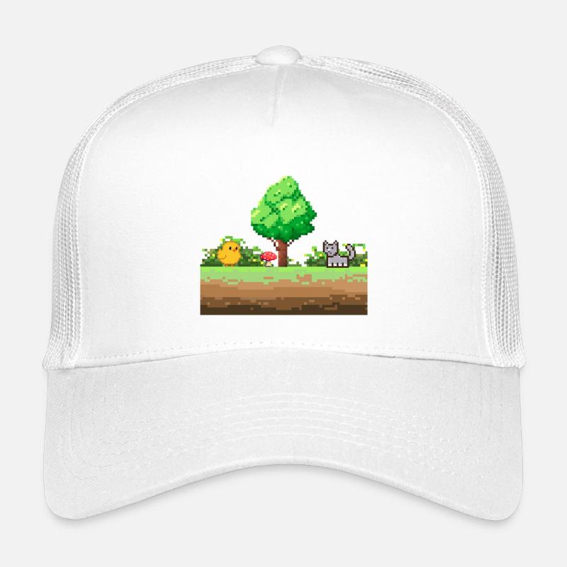 Pixelgarten Abenteuer - Kinder Trucker-Cap - Weiß