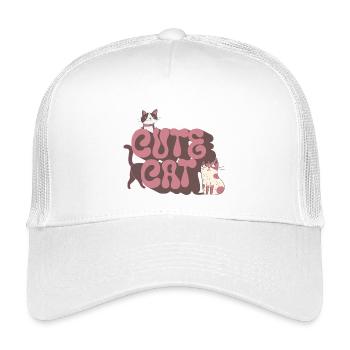 Cute Cat - Kinder Trucker-Cap - Weiß - Vorne