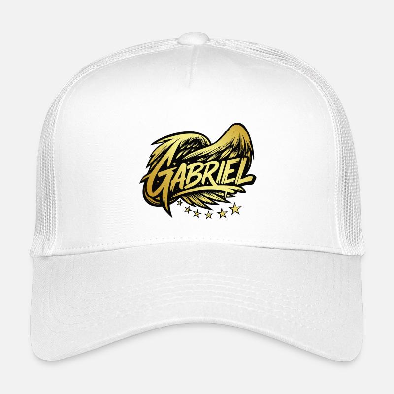 Gabriel Gold Lettering | Himmlischer Erzengel - Kinder Trucker-Cap - Weiß