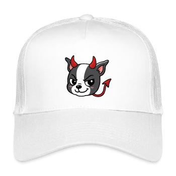 Boston – Teufel - Kinder Trucker-Cap - Weiß - Vorne