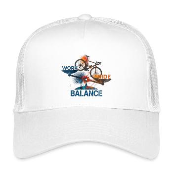 Work - Ride -Balance - Kids’ Trucker Cap - white - Front