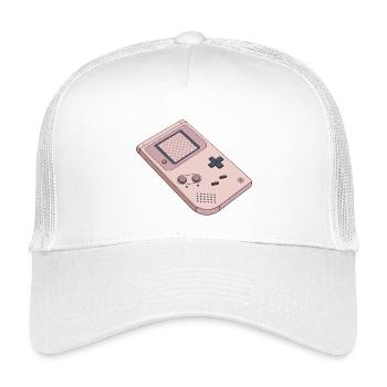 Retro-Pastell-Game Boy - Kinder Trucker-Cap - Weiß - Vorne