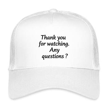 Danke fürs Zuschauen – Fragen? - Kinder Trucker-Cap - Weiß - Vorne