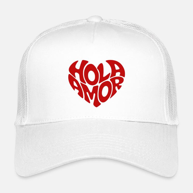 Hola Amor Retro Red Heart Love Kinder Trucker-Cap