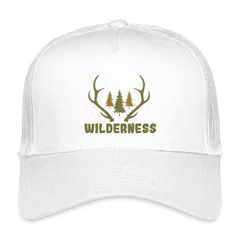 Wilderness Outdoor Deer Hunting Nature Design - Kids’ Trucker Cap - white - Front