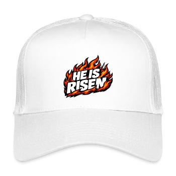 He is risen Flammen Vintage - Kinder Trucker-Cap - Weiß - Vorne