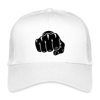 Karate-Faust – Schlagangriff - Kinder Trucker-Cap - Weiß - Vorne