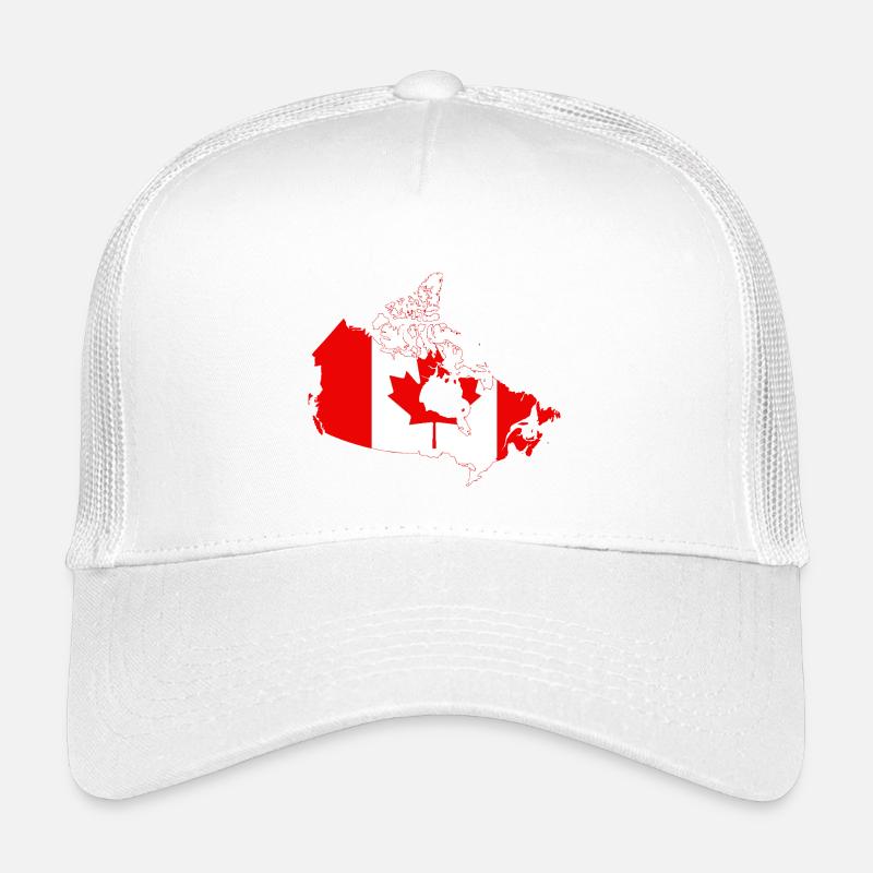Canada Flag Map Silhouette with Maple Leaf Kids’ Trucker Cap