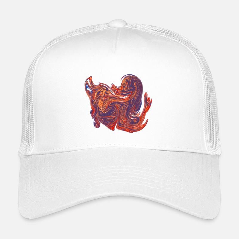 Farbwirbel-Herz Marmormuster - Kinder Trucker-Cap - Weiß