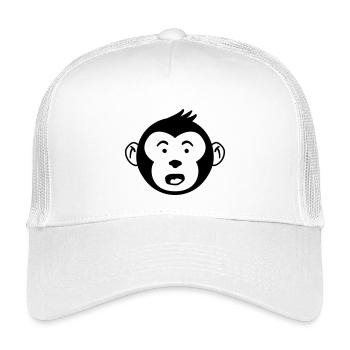 Cute Monkey Head – Funny Monkey Design - Kids’ Trucker Cap - white - Front