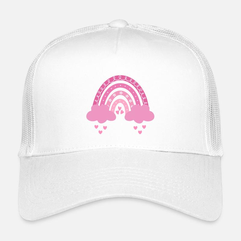 Boho Regenbogen rosa Mädchen Geburt Baby Babyparty - Kinder Trucker-Cap - Weiß