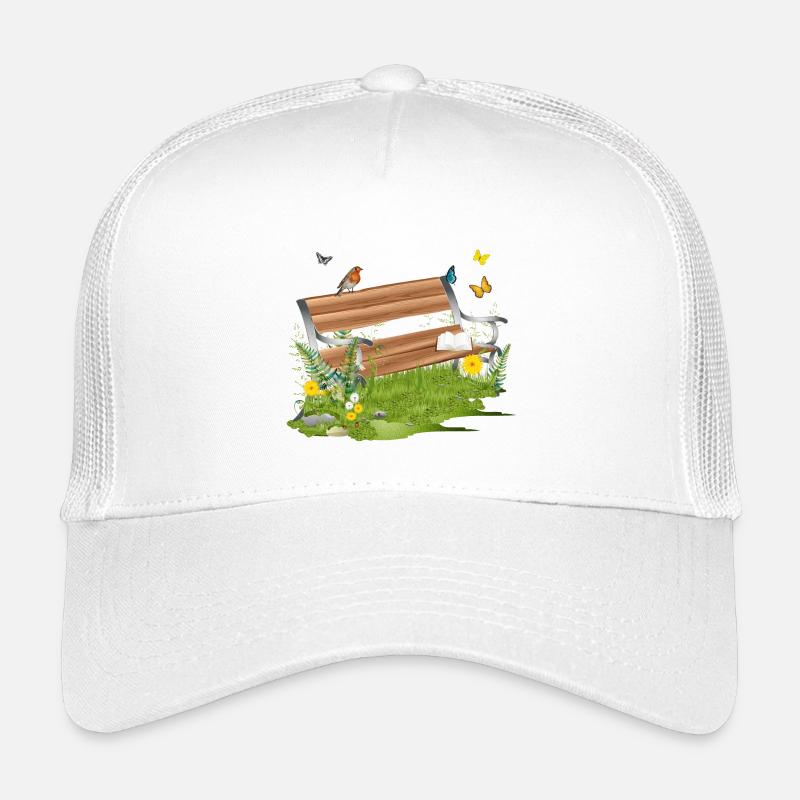 belle banquette à la lisière de la forêt invite à s’attarder Casquette trucker enfant