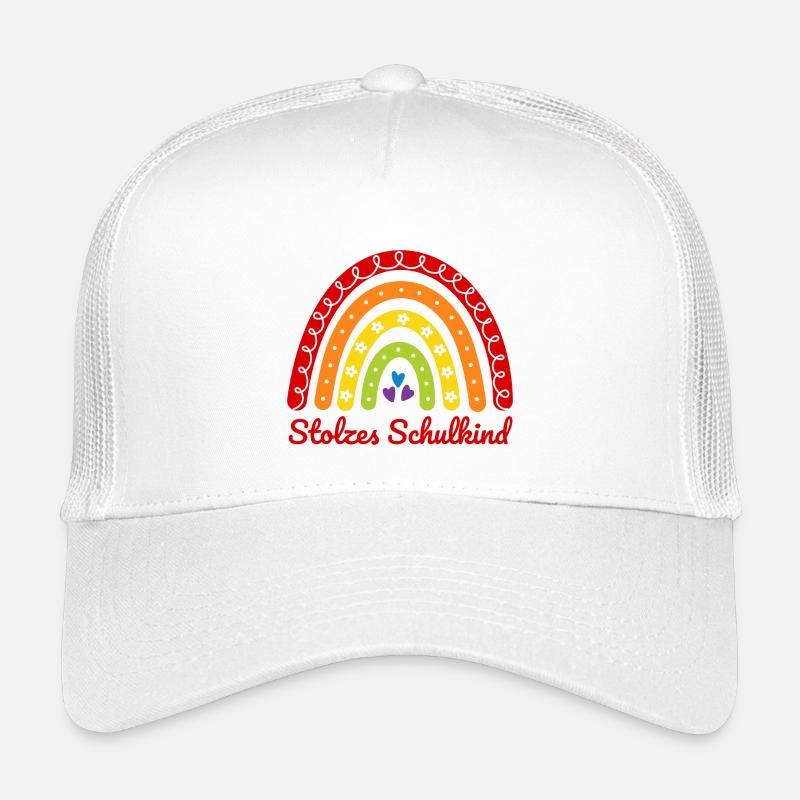 Stolzes Schulkind Boho Regenbogen bunt Einschulung - Kinder Trucker-Cap - Weiß