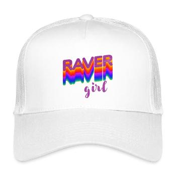 Ravermädchenzeichnung für Festival, Rave, EDM, Tanz - Kinder Trucker-Cap - Weiß - Vorne