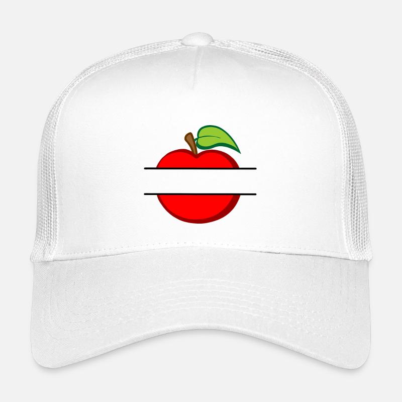Roter Apfeltextausschnitt in Apfel Kinder Trucker-Cap
