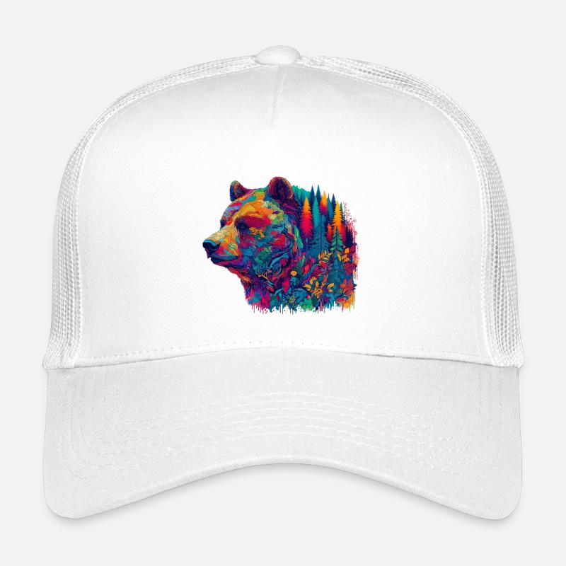 Ours décoré d’un paysage forestier Casquette trucker enfant