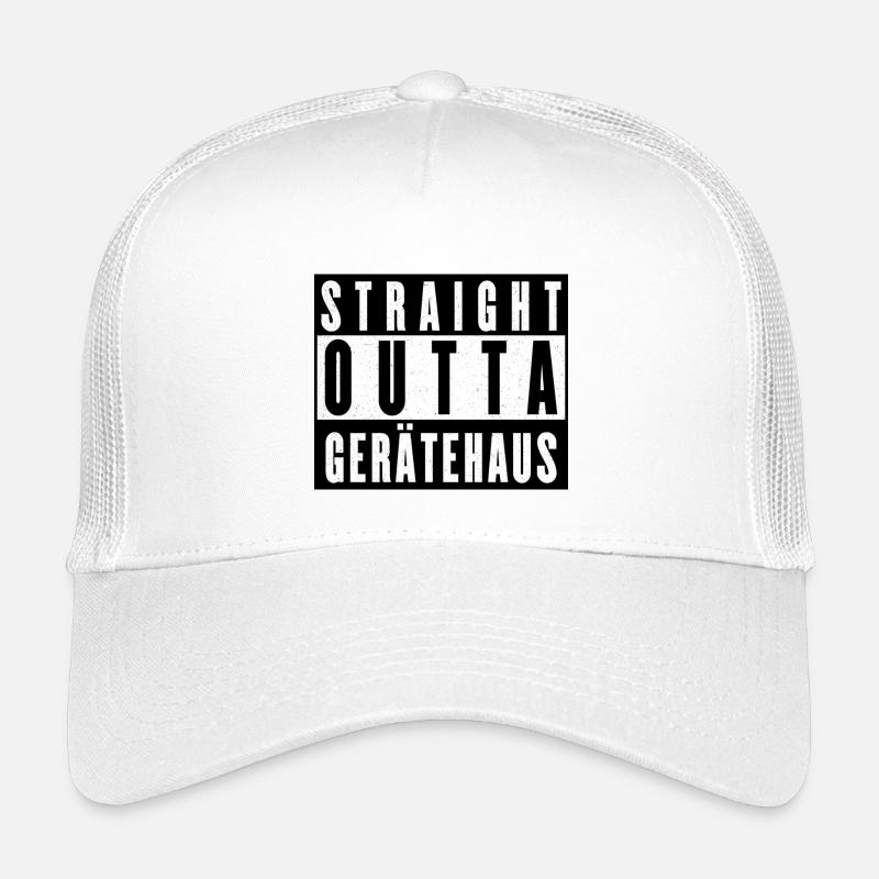 Straight Outta Gerätehaus Design - Kinder Trucker-Cap - Weiß