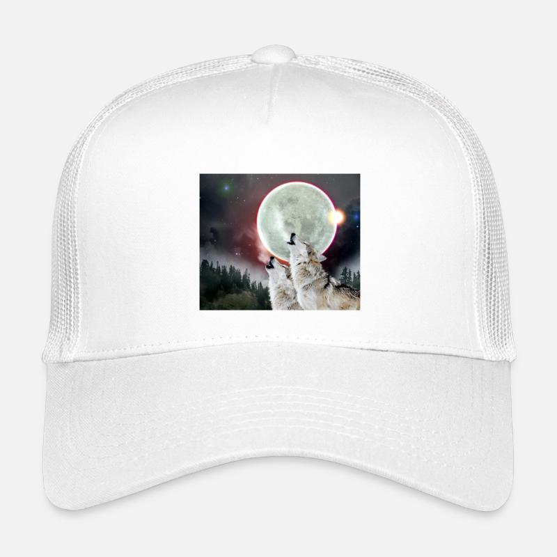 Wölfe heulender Mond Finsternis Wolf Kunst Kinder Trucker-Cap