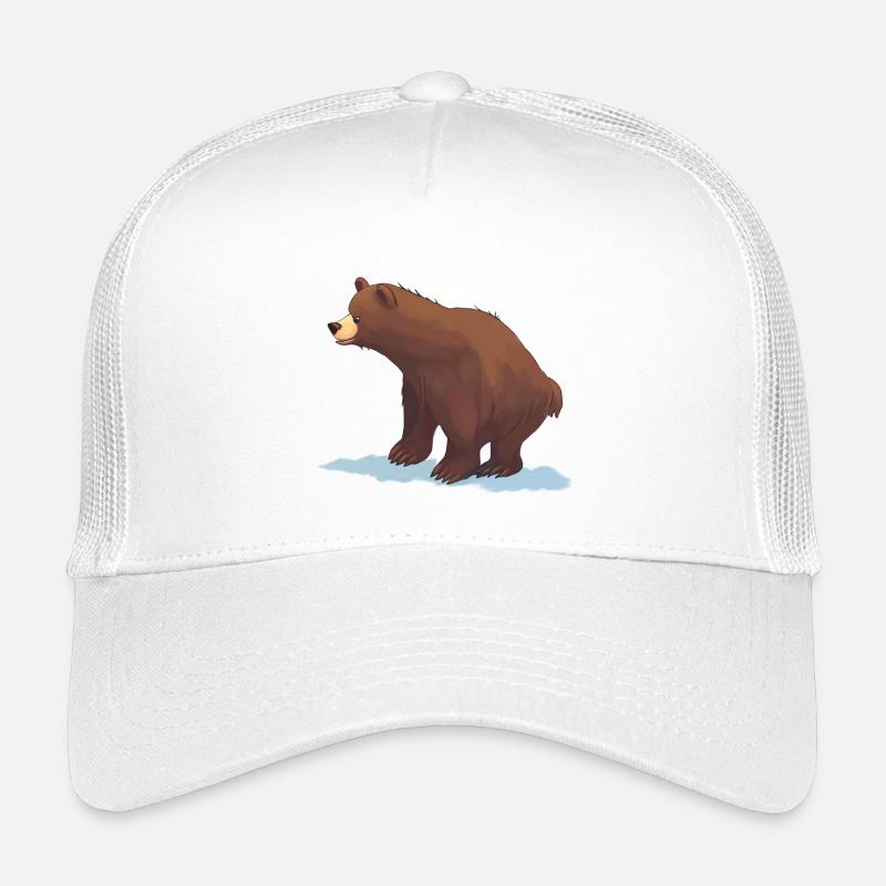 Braunbär (Gemälde) - Kinder Trucker-Cap - Weiß