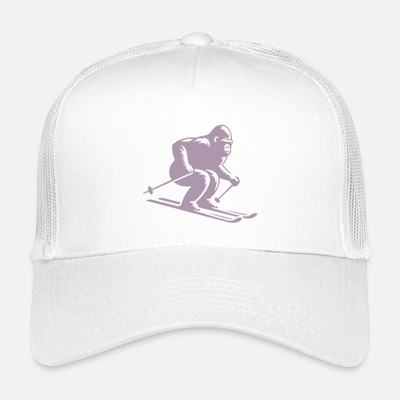 Affe Gorilla Schimpanse Ski Silhouette Design Kinder Trucker-Cap