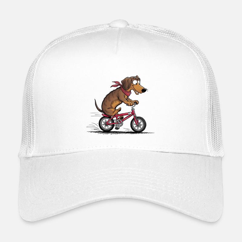 Dachshund with bicycle Kids’ Trucker Cap