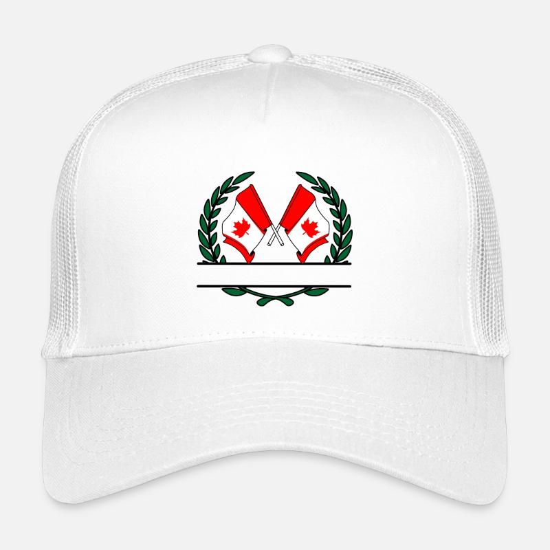 Bannière de couronne de laurier de Drapeaux Canada Casquette trucker enfant