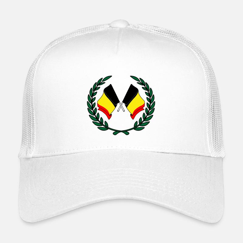 Flaggen Belgien im Lorbeerkranz Kinder Trucker-Cap