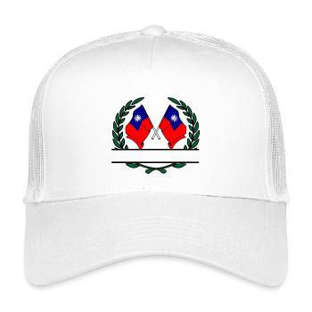 Flaggen Taiwan Lorbeerkranz-Banner - Kinder Trucker-Cap - Weiß - Vorne