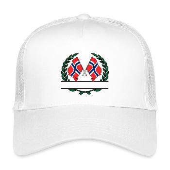 Fahnen Norwegen Lorbeerkranz Banner - Kinder Trucker-Cap - Weiß - Vorne
