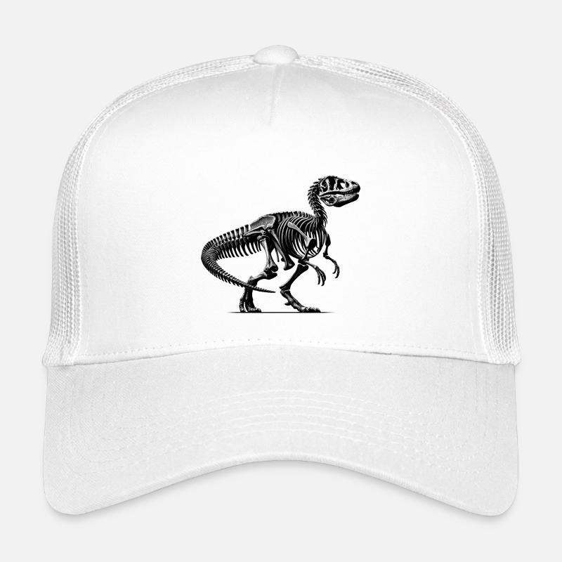 Black and white dinosaur skeleton for dinosaur fans Kids’ Trucker Cap