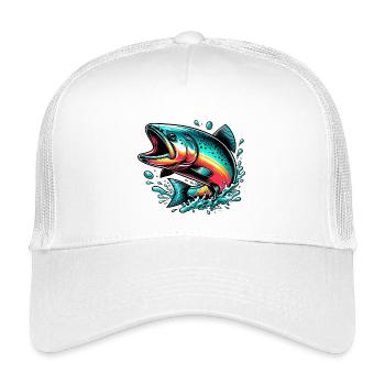 Lachs - Kinder Trucker-Cap - Weiß - Vorne