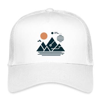 Gebirge - Kinder Trucker-Cap - Weiß - Vorne
