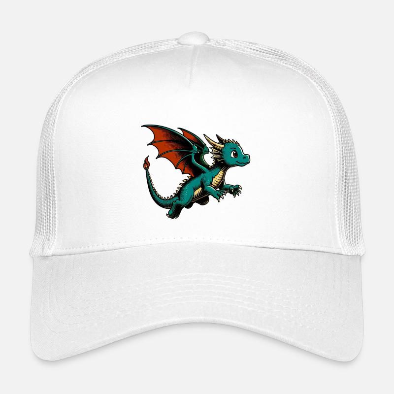 Drache - Kinder Trucker-Cap - Weiß