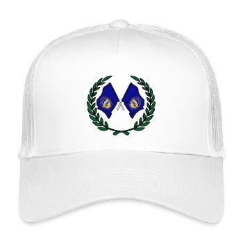 États-Unis, drapeaux du Nebraska en couronne de laurier - Casquette trucker enfant - blanc - Devant