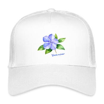 Vinca Minor - Aquarell botanische Illustration - Kinder Trucker-Cap - Weiß - Vorne