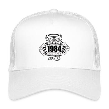 1984 Widerstand – Rebell gegen Kontrolldesign - Kinder Trucker-Cap - Weiß - Vorne
