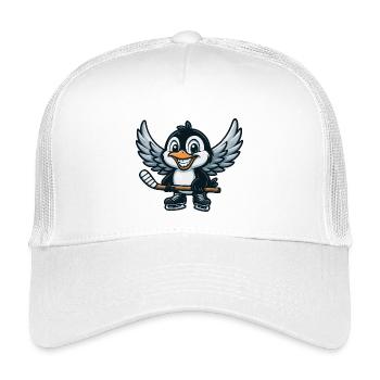 Süßer Pinguin Engel mit Flügeln Eishockeyspieler - Kinder Trucker-Cap - Weiß - Vorne