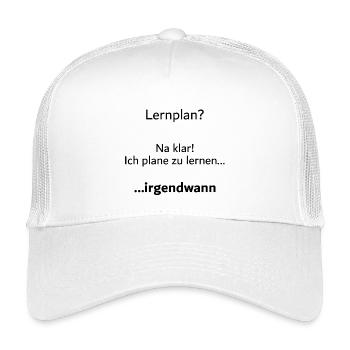 Unispruch "Lernplan?" Student Geschenk, Studenten - Kinder Trucker-Cap - Weiß - Vorne