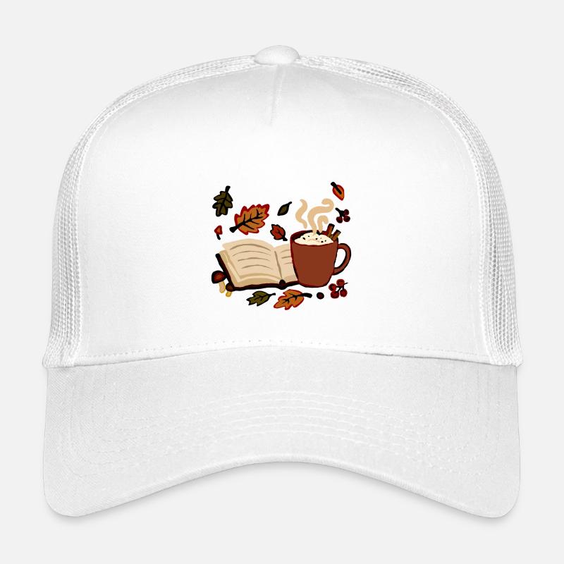 Kaffeeduft & Buchgeflüster...Herbsttraumdesign - Kinder Trucker-Cap - Weiß