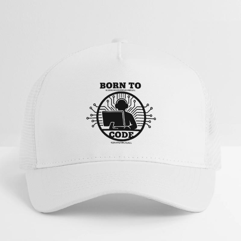 Codeur né pour coder Programmeur Casquette trucker enfant