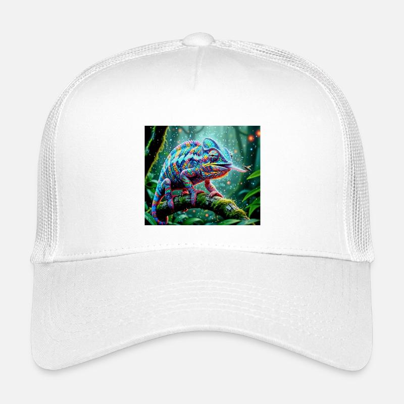 Neon Chamäleon Dschungelzauber - Kinder Trucker-Cap - Weiß
