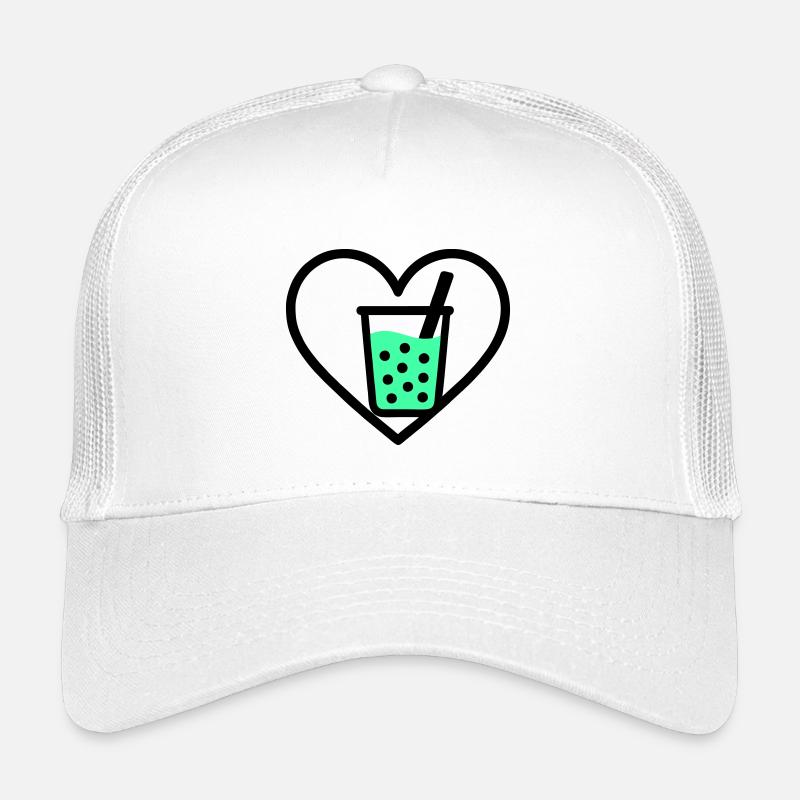 Bubble Tea Heart Boba Drink Sweet Trend Kinder Trucker-Cap