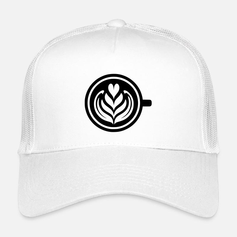 Coffee Love : Latte Art Heart Vector Casquette trucker enfant