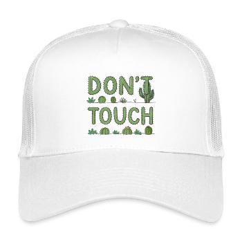 Nicht berühren — Grüner Kaktus - Kinder Trucker-Cap - Weiß - Vorne