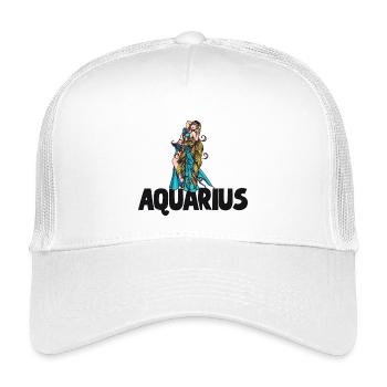 Jeune Fille Verseau dans Aqua Flow - Casquette trucker enfant - blanc - Devant