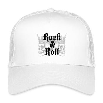 Rock and Roll Crown Skulls - Kids’ Trucker Cap - white - Front