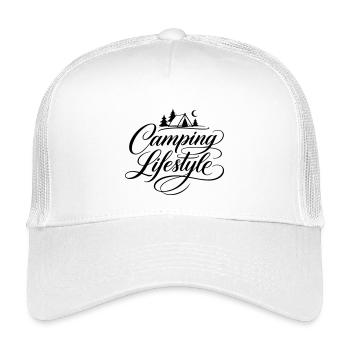 Camping Leben Spruch Zelt - Kinder Trucker-Cap - Weiß - Vorne