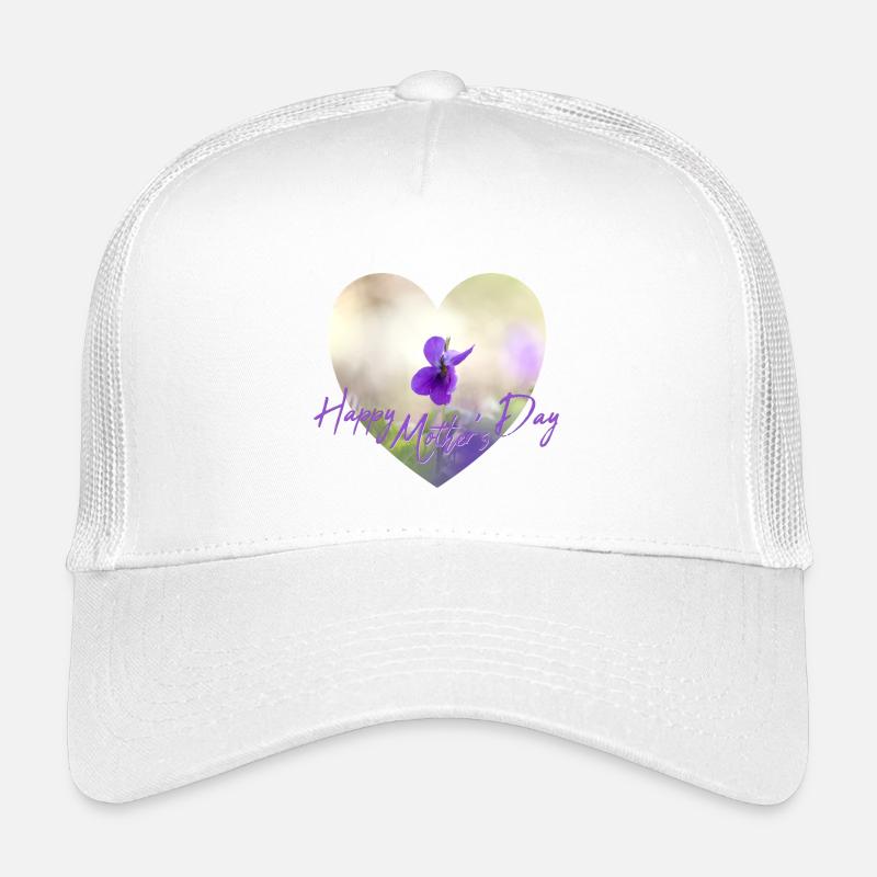 Herzblumen Muttertag Design lila Blume lila Blüte Kinder Trucker-Cap
