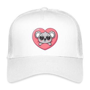 Koala Coeur et Lunettes Cool - Casquette trucker enfant - blanc - Devant