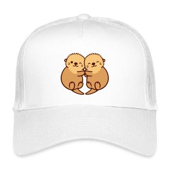 otter hug - Kids’ Trucker Cap - white - Front